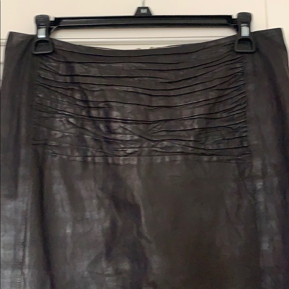 Rozae Nichols Leather Pencil Skirt Silk - Picture 3 of 10